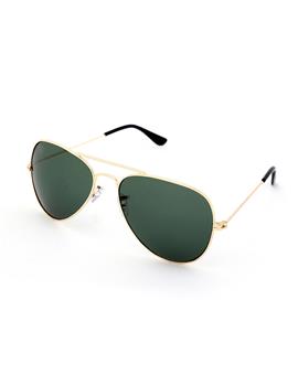 TBZ Green Aviator Golden Freame Sunglasses