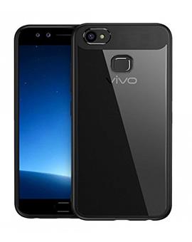 Vivo V7 Plus Transparent Hard Back with Soft Bumper Case Cover By TBZ