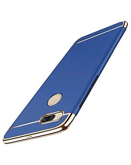 TBZ Cover For OnePlus 5T Ultra-thin 3 in 1 Anti-Scratch Anti-fingerprint Shockproof Resist Cracking Electroplate Metal Texture Armor PC Hard Back Case Cover - Blue