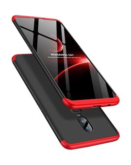 TBZ Cover fer OnePlus 6 -Ultra-thin 3-In-1 Slim Fit Complete 3D 360 Degree Protection Hybrid Hard Bumper Back Case Cover -Black