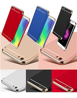 TBZ cover for Vivo Y71 - Ultra-thin 3 in 1 Anti-Scratch Anti-fingerprint Shockproof Electroplate Metal Texture Armor PC Hard Back Case Cover