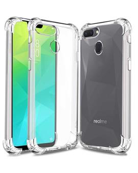 TBZ Transparent Bumper Corner TPU Case Cover for Oppo Realme 2