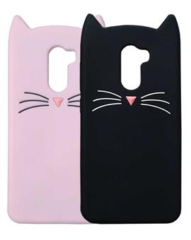 TBZ Cat Cartoon Rubber Back Case Cover for Poco F1