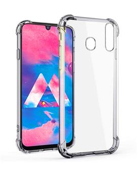 Samsung Galaxy M30 Case Back Cover [Drop Defense Series] Full Body Protective Soft Phone Mobile Cover with Screen Camera Protection Bumper Corner for Samsung M30 (2019) (Transparent) by RRTBZ