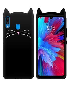 Case for Xiaomi Redmi Note 7 Pro Cat Cartoon Soft Rubber Silicone Back Case Cover for Xiaomi Redmi Note 7 / Xiaomi Redmi Note 7 Pro -Black