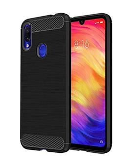 Soft Silicone Corbon Flexible Back Cover for Xiaomi Redmi Note 7 / Xiaomi Redmi Note 7 Pro -Black