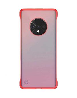 RRTBZ Frameless Ultra Thin Bumper Transparent Case Cover for OnePlus 7T / 1+7T -Red