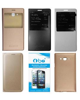 TBZ Premium Leather Window Flip Cover Case for Samsung Galaxy J7