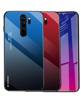Case for Redmi Note 8 Pro Luxurious Colourful Toughened Glass Back Case with Shockproof TPU Soft Bumper Back Cover for Xiaomi Redmi Note 8 Pro