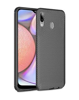 Cover for Samsung Galaxy A10s Fibre Rugged Shockproof TPU Slim Back Cover Case for Samsung Galaxy A10s -Black