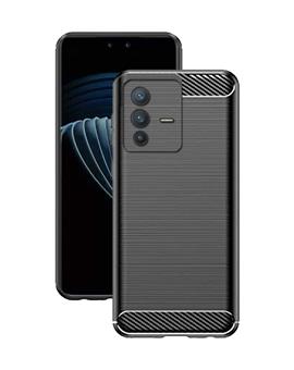 RRTBZ Case for Vivo V23 5G Carbon Fiber Hybrid Armor Back Case Cover for Vivo V23 5G -Black