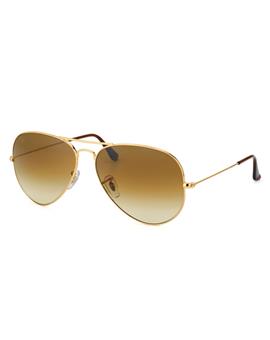 TBZ  Gradient Brown Aviator Golden Freame  Sunglasses