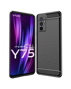 RRTBZ Carbon Back Case for Vivo Y75 4G -Black