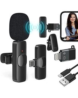 RRTBZ K8 Wireless Collar Mic for Type-C Android Cell Phone,Tablets & iPhone Supported Lavalier Microphone, Noise Reduction Lapel Mike -Shoots,Youtubers, Video Recording,Facebook,Live Stream