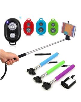 Selfie Stick With Bluetooth Remote Monopod