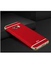 TBZ Ultra-thin 3 in 1 Anti-Scratch Anti-fingerprint Shockproof Resist Cracking Electroplate Metal Texture Armor PC Hard Back Case Cover for Samsung Galaxy S8 -Red