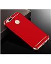 TBZ Cover For OnePlus 5T Ultra-thin 3 in 1 Anti-Scratch Anti-fingerprint Shockproof Resist Cracking Electroplate Metal Texture Armor PC Hard Back Case Cover -Red