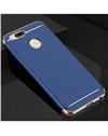 TBZ Cover For OnePlus 5T Ultra-thin 3 in 1 Anti-Scratch Anti-fingerprint Shockproof Resist Cracking Electroplate Metal Texture Armor PC Hard Back Case Cover - Blue