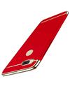 TBZ Cover For Huawei Honor 7X Ultra-thin 3 in 1 Anti-Scratch Anti-fingerprint Shockproof Resist Cracking Electroplate Metal Texture Armor PC Hard Back Case Cover -Red