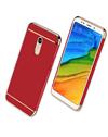 TBZ Cover for Xiaomi Redmi Note 5 Ultra-thin 3 in 1 Anti-Scratch Anti-fingerprint Shockproof Resist Cracking Electroplate Metal Texture Armor PC Hard Back Case Cover - Red