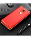 TBZ Cover for Xiaomi Redmi Note 5 Ultra-thin 3 in 1 Anti-Scratch Anti-fingerprint Shockproof Resist Cracking Electroplate Metal Texture Armor PC Hard Back Case Cover - Red