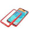 TBZ Transparent Hard Back with Soft Bumper Case Cover for OnePlus 6 - Red