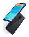 TBZ Transparent Hard Back with Soft Bumper Case Cover for OnePlus 6 - Blue