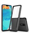 TBZ Transparent Hard Back with Soft Bumper Case Cover for OnePlus 6 - Black