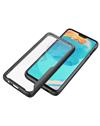 TBZ Transparent Hard Back with Soft Bumper Case Cover for OnePlus 6 - Black