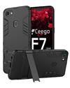 TBZ Cover for Oppo F7 -Tough Heavy Duty Shockproof Armor Defender Dual Protection Layer Hybrid Kickstand Back Case Cover - Black