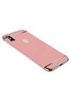 TBZ Ultra-thin 3 in 1 Anti-fingerprint Shockproof Electroplate Metal Texture Armor PC Hard Back Case Cover for Xiaomi Redmi Y2 -Rose Gold