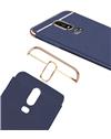 TBZ Ultra-thin 3 in 1 Anti-fingerprint Shockproof Resist Cracking Electroplate Metal Texture Armor PC Hard Back Case Cover for OnePlus 6 -Blue