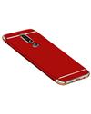 TBZ Ultra-thin 3 in 1 Anti-fingerprint Shockproof Resist Cracking Electroplate Metal Texture Armor PC Hard Back Case Cover for OnePlus 6 -Red