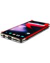 TBZ Ultra-thin 3 in 1 Anti-fingerprint Shockproof Resist Cracking Electroplate Metal Texture Armor PC Hard Back Case Cover for OnePlus 6 -Red