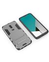 TBZ Tough Heavy Duty Shockproof Dual Protection Layer Hybrid Kickstand Back Case Cover for OnePlus 6 -Grey