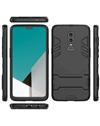 TBZ Tough Heavy Duty Shockproof Dual Protection Layer Hybrid Kickstand Back Case Cover for OnePlus 6 -Black