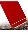 TBZ Ultra-thin 3 in 1 Anti-fingerprint Shockproof Resist Cracking Electroplate Metal Texture Armor PC Hard Back Case Cover for Huawei Honor 9N -Red