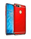 TBZ Cover for RealMe 2 Pro Ultra-thin 3 in 1 Anti-fingerprint Shockproof Resist Cracking Electroplate Metal Texture Armor PC Hard Back Case Cover - Red