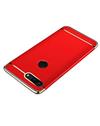TBZ Cover for RealMe 2 Pro Ultra-thin 3 in 1 Anti-fingerprint Shockproof Resist Cracking Electroplate Metal Texture Armor PC Hard Back Case Cover - Red