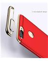 TBZ Cover for RealMe 2 Pro Ultra-thin 3 in 1 Anti-fingerprint Shockproof Resist Cracking Electroplate Metal Texture Armor PC Hard Back Case Cover - Red