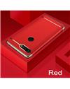 TBZ Cover for RealMe 2 Pro Ultra-thin 3 in 1 Anti-fingerprint Shockproof Resist Cracking Electroplate Metal Texture Armor PC Hard Back Case Cover - Red