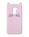 TBZ Cat Cartoon Soft Rubber Silicone Back Case Cover for Poco F1 -Pink