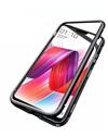 TBZ Cover for Oneplus 6T Ultra Slim Magnetic Back Case Back Cover with Metal Frame & Glass Back for Oneplus 6T - Black