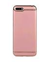 Case for RealMe C1, Ultra-thin 3 in 1 Electroplate Metal Texture Armor PC Hard Back Case Cover for RealMe C1 -Rose Gold