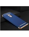 Back Cover for Poco F1 Ultra-thin 3 in 1 Anti-fingerprint Shockproof Resist Cracking Electroplate Metal Texture Armor PC Hard Back Case Cover for Poco F1 -Blue