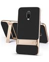 RRTBZ Dual Layer Armor PC Frame TPU Shock Proof Silicone Kickstand Back Cover Case for OnePlus 6T -Golden