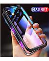 Ultra Slim Magnetic Back Case Cover with Metal Edges Frame & Transparent Glass Back for Xiaomi Redmi Note 7 / Redmi Note 7 Pro -Blue