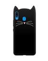 Case for Samsung Galaxy M20 Cat Cartoon Soft Rubber Silicone Back Case Cover for Samsung Galaxy M20 -Black