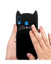 Case for Samsung Galaxy M20 Cat Cartoon Soft Rubber Silicone Back Case Cover for Samsung Galaxy M20 -Black