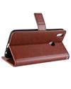 Leather Diary Wallet Book Flip Cover Case for RealMe 3 -Brown